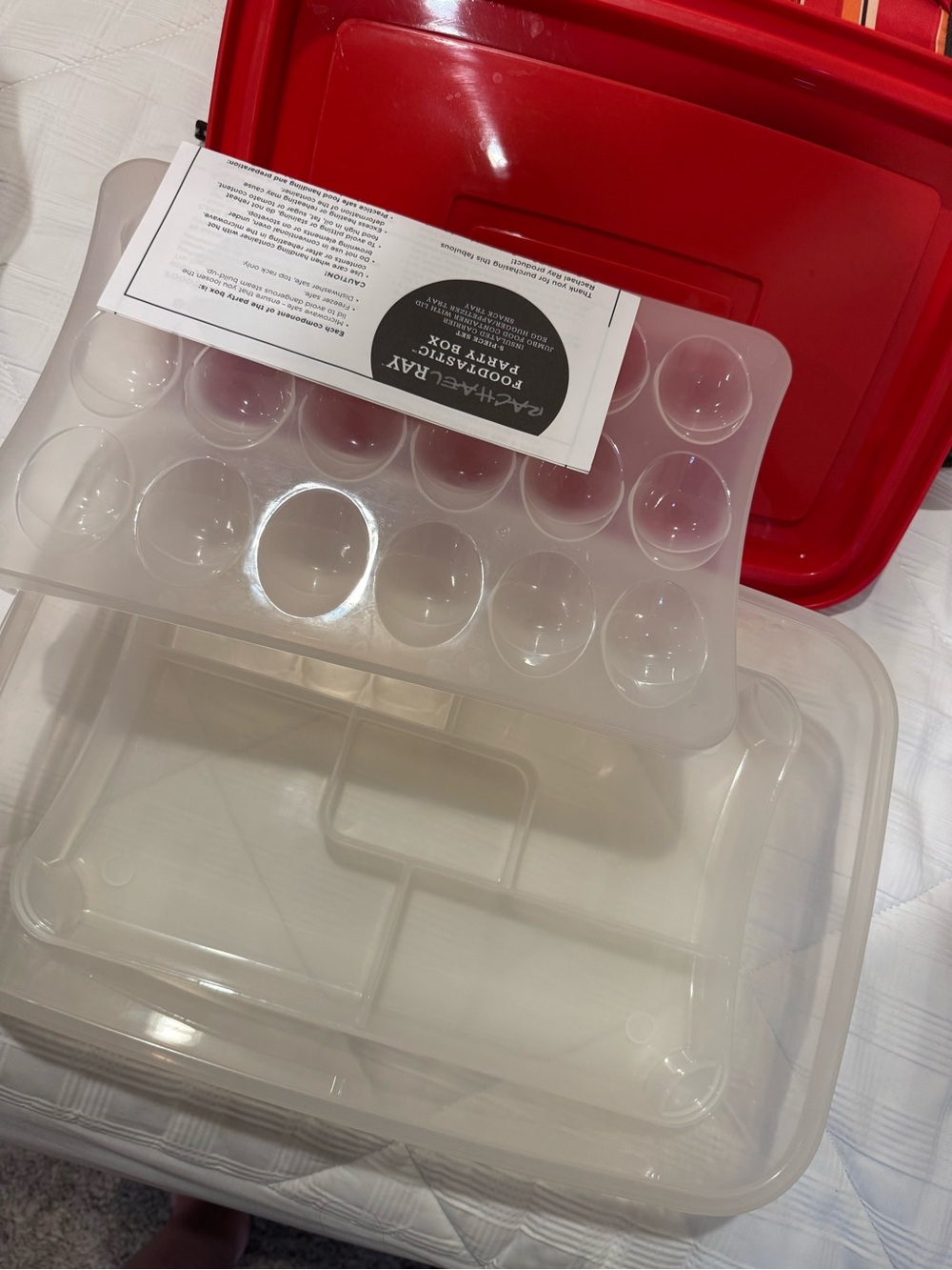 Rachael Ray Foodtastic Party Box 5-Piece Insulated Travel Tote Set - Red